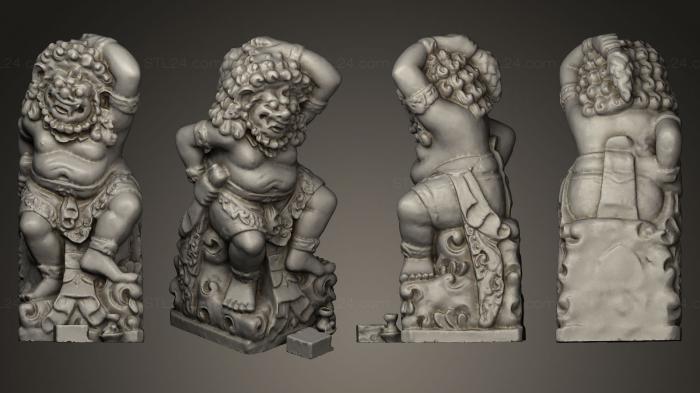 Скульптуры индийские (Балийская статуя 001, STKI_0020) 3D модель для ЧПУ станка